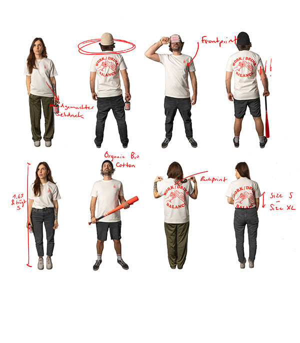 Organic T-Shirt mit Rückendruck "Work Drink Balance"
