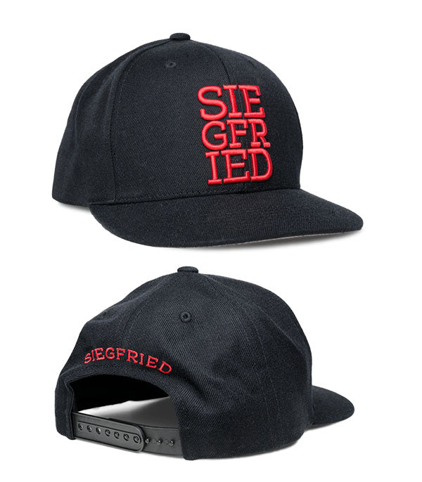 Siegfried Cap, schwarz mit rotem 3D Stick